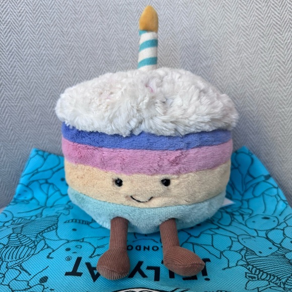 Medium Amuseables Rainbow Birthday Cake Plush Toy NWT